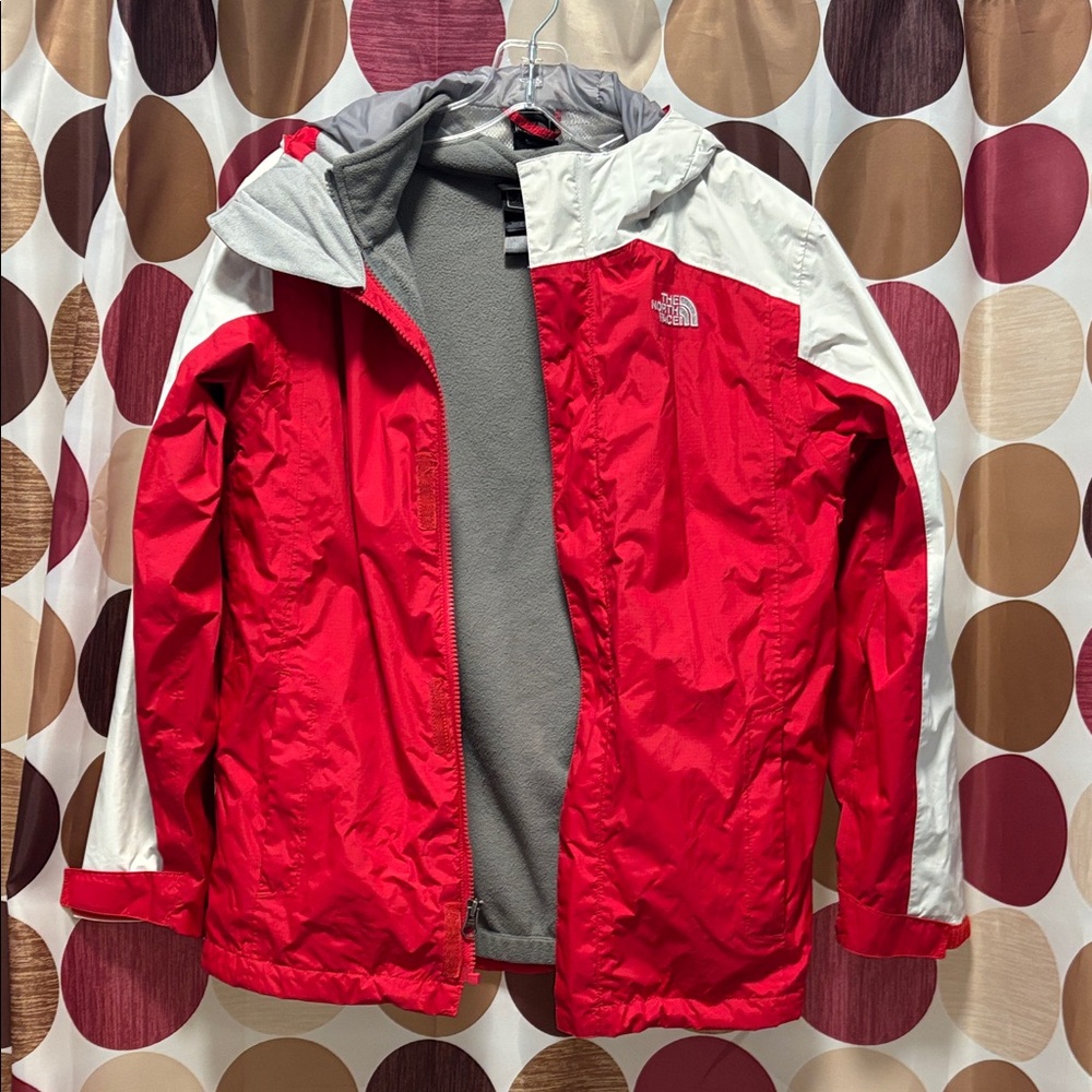 Vintage North Face Men's Red and White Jacket